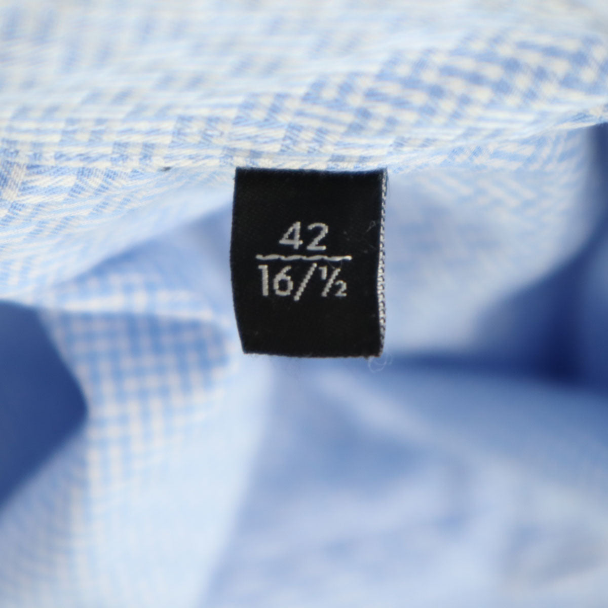 Emporio Armani エンポリオアルマーニ 格子柄 長袖 シャツ 42 ブルー系 MODERN FIT メンズ