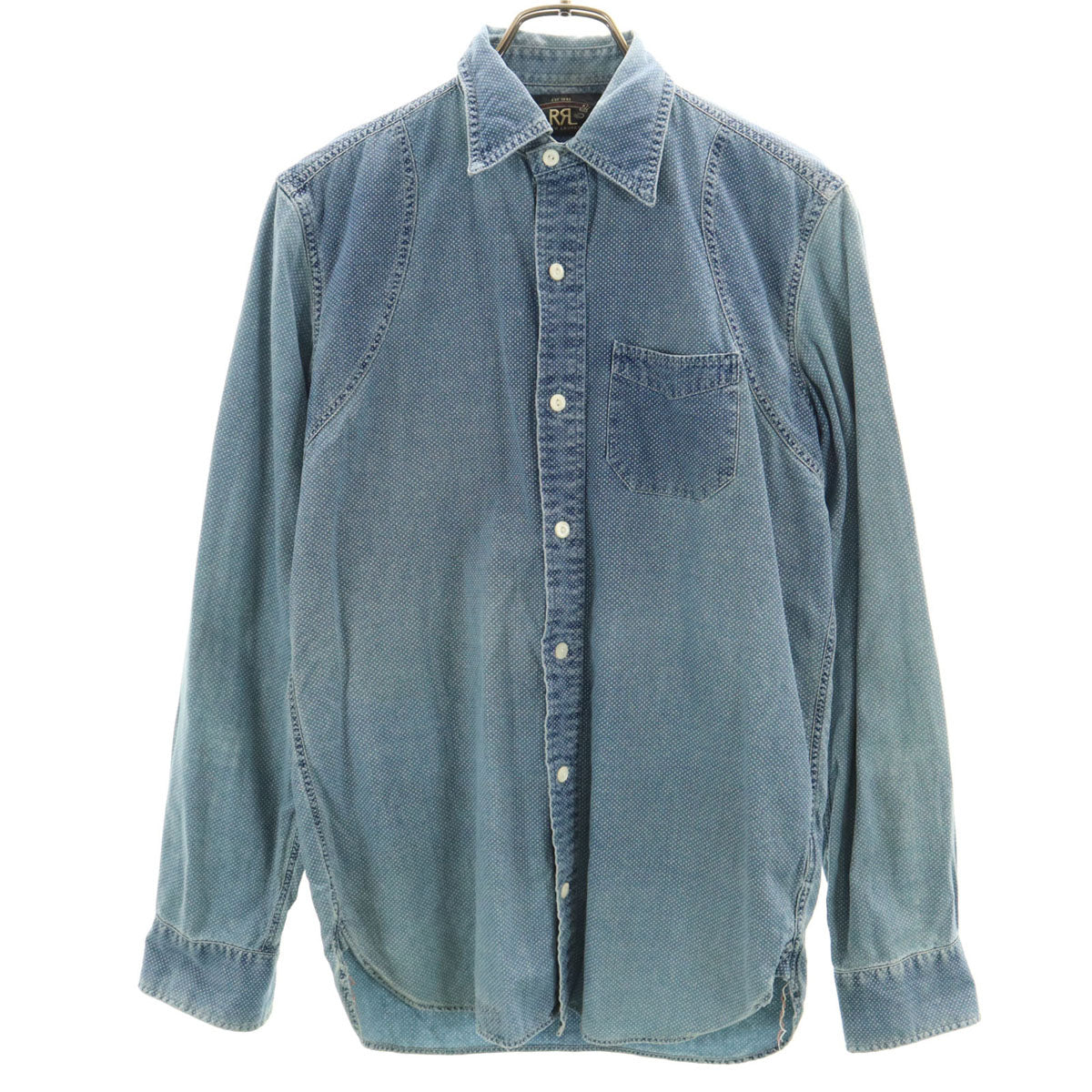 RALPH LAUREN ラルフローレン ドット 長袖 シャツ XS ブルー系 メンズ