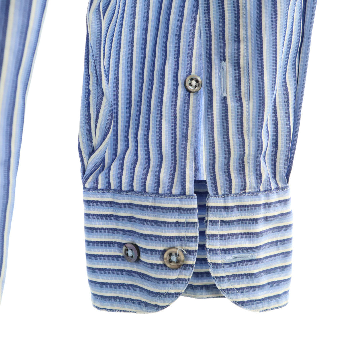 ARMANI COLLEZIONI アルマーニコレッツォーニ ストライプ 長袖 シャツ 39 ブルー系 メンズ