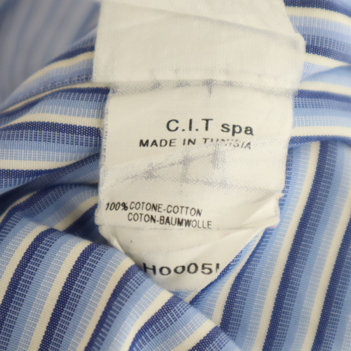 ARMANI COLLEZIONI アルマーニコレッツォーニ ストライプ 長袖 シャツ 39 ブルー系 メンズ