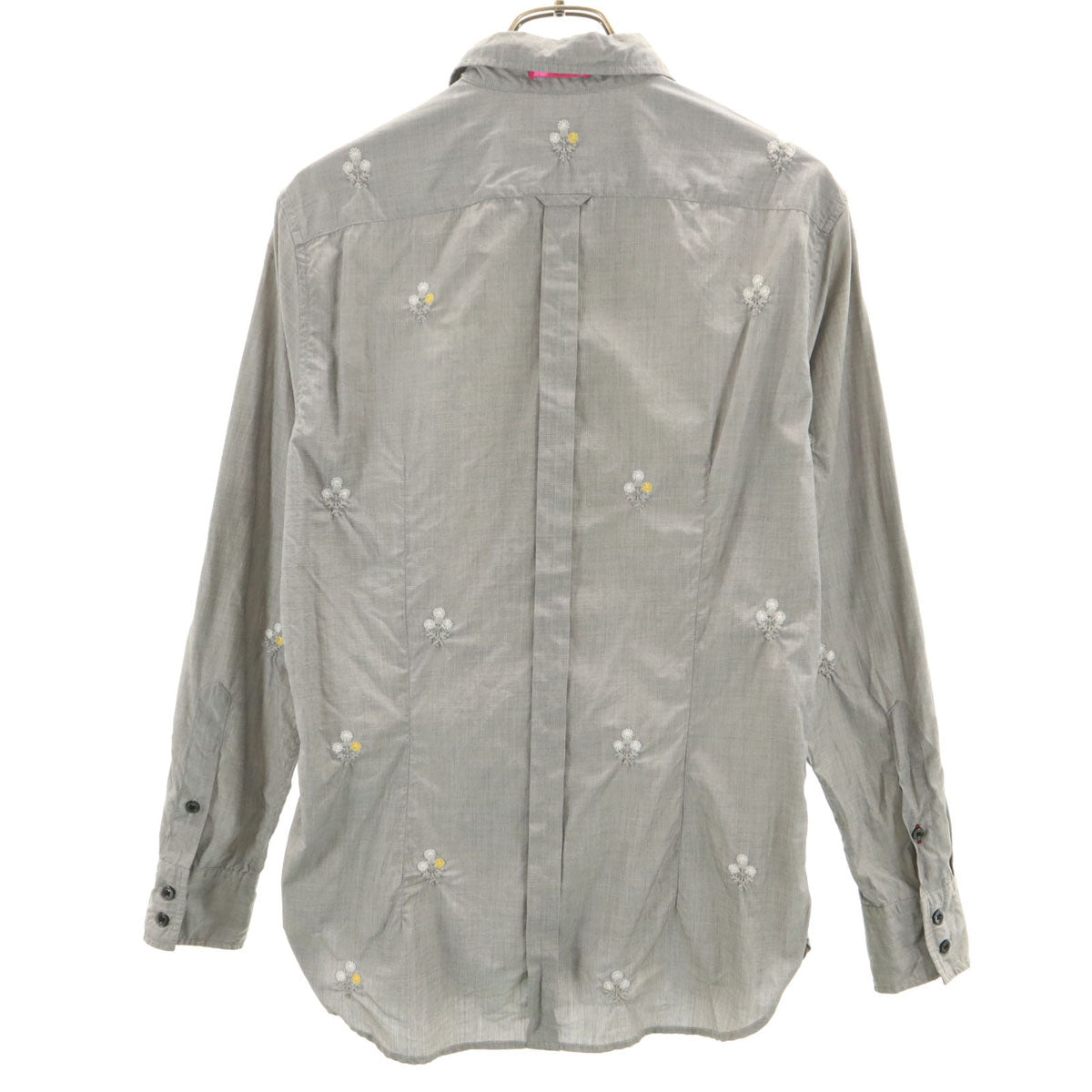 Paul Smith ポールスミス 花刺_ 長袖 シャツ M グレー系 メンズ