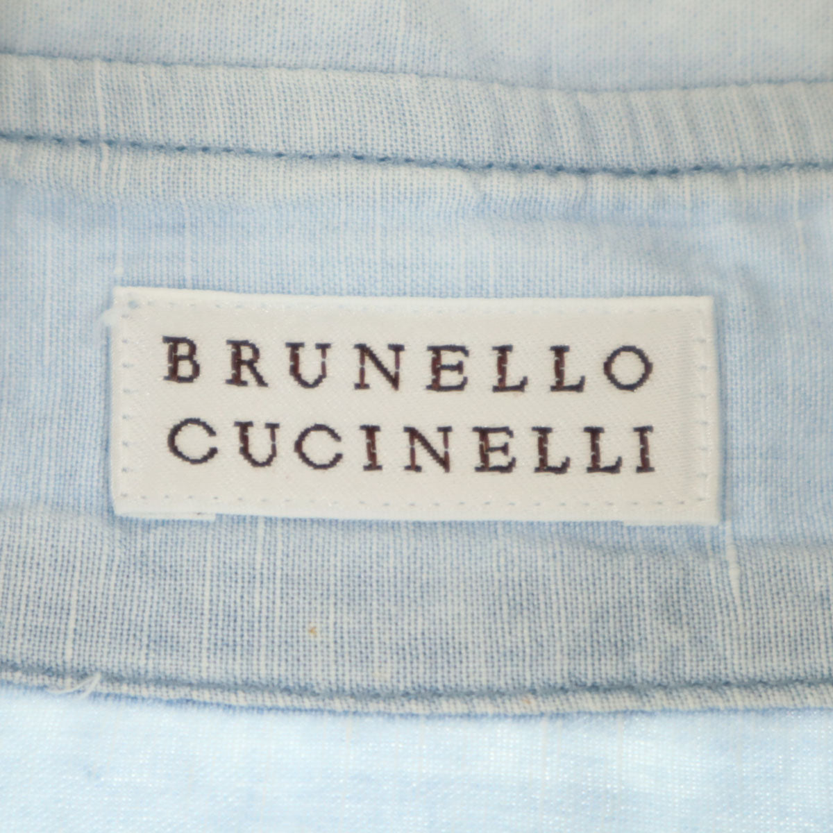 Brunello Cucinelli ブルネロクチネリ イタリア製 リネンブレンド 長袖 シャツ XXL ブルー系 メンズ