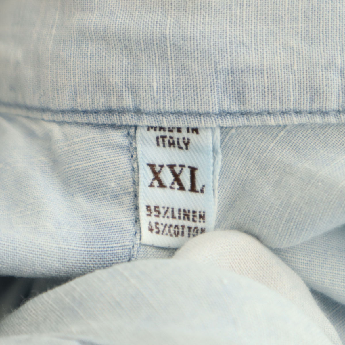 Brunello Cucinelli ブルネロクチネリ イタリア製 リネンブレンド 長袖 シャツ XXL ブルー系 メンズ