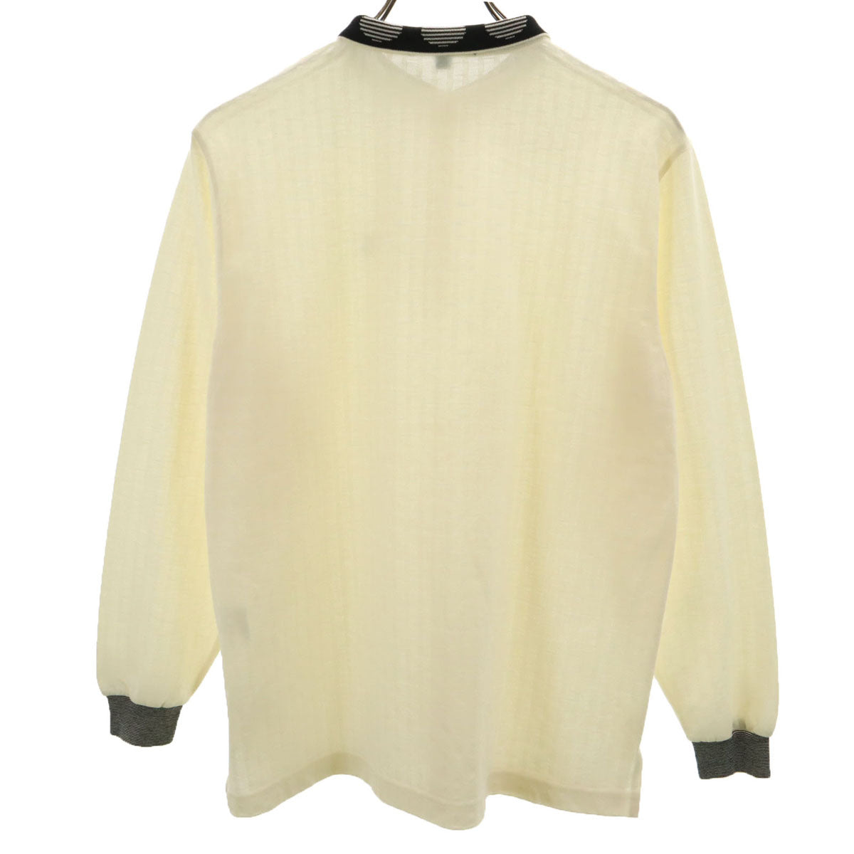 KENZO GOLF ケンゾーゴルフ 90s 日本製 オールド ストライプ 長袖 ポロシャツ 2 クリーム系 鹿の子 レディース