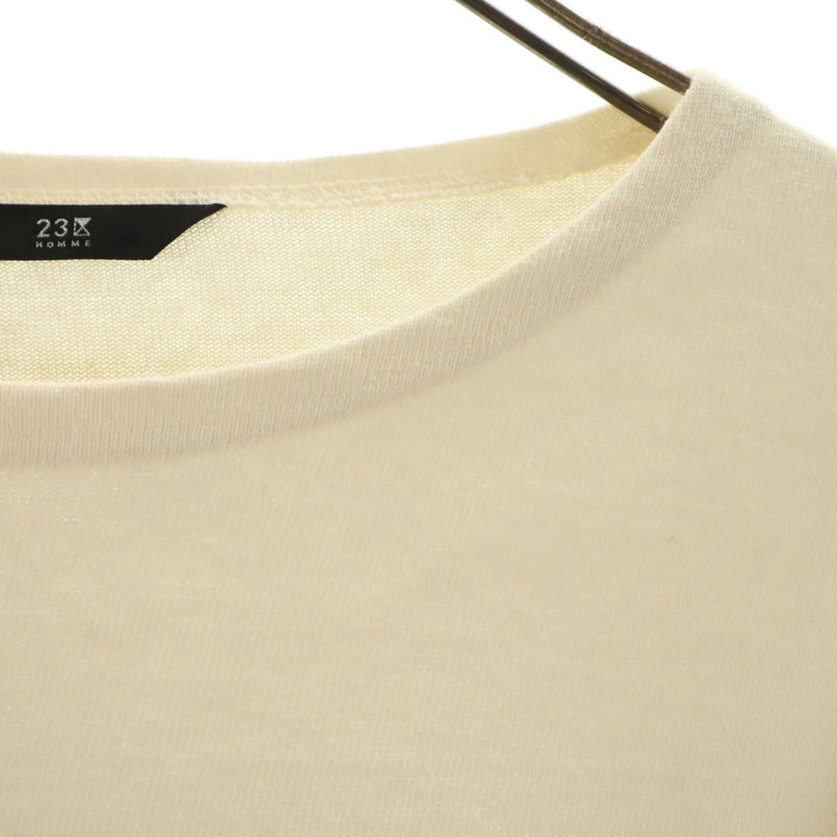 23ku HOMME ニジュウサンクオム ボーダー 長袖 カットソー 46 オフホワイト メンズ