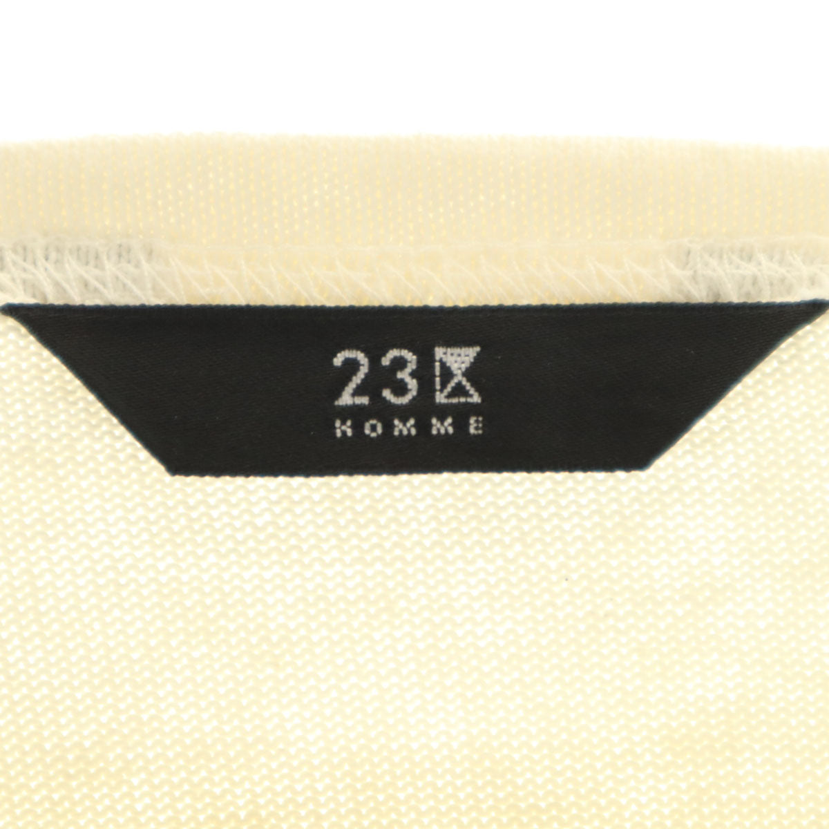 23ku HOMME ニジュウサンクオム ボーダー 長袖 カットソー 46 オフホワイト メンズ