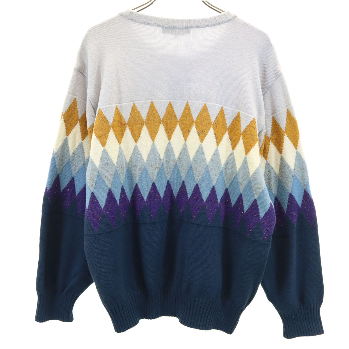 Christian Dior SPORTS クリスチャンディオールスポーツ 90s オールド アーガイル柄 長袖 セーター L グレー ニット レディース