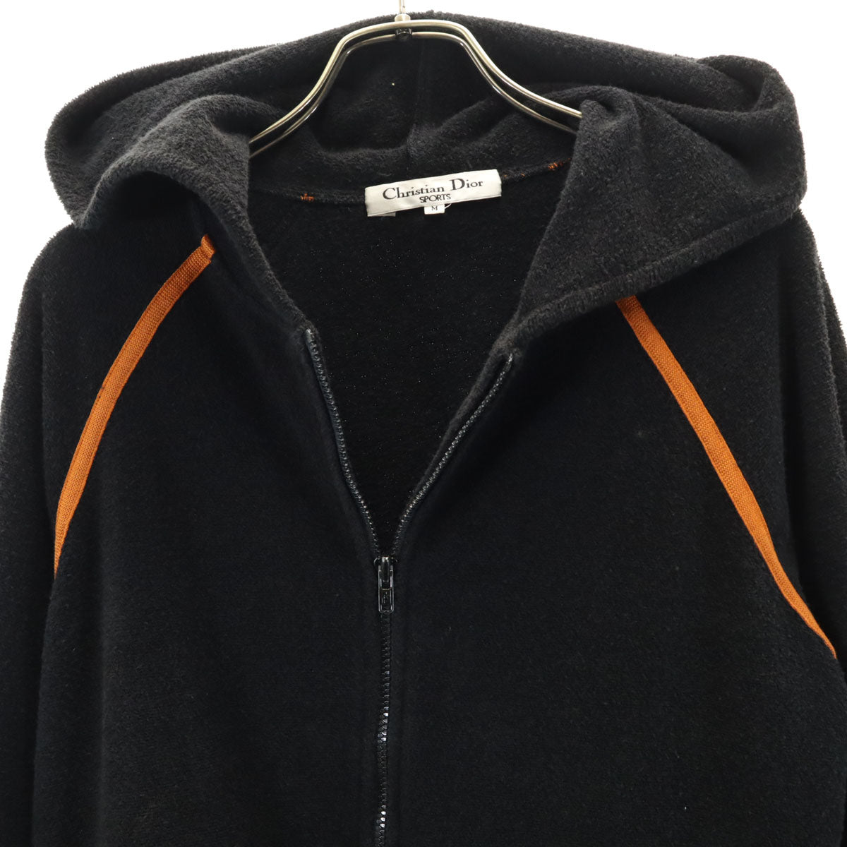 Christian Dior SPORTS クリスチャンディオールスポーツ 90s オールド 長袖 パイル ジップパーカー M ブラック レディース