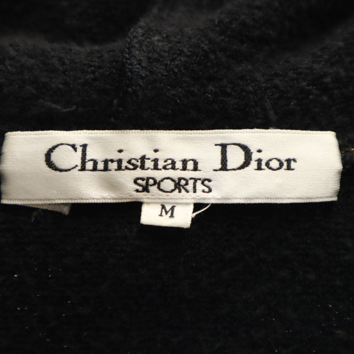 Christian Dior SPORTS クリスチャンディオールスポーツ 90s オールド 長袖 パイル ジップパーカー M ブラック レディース
