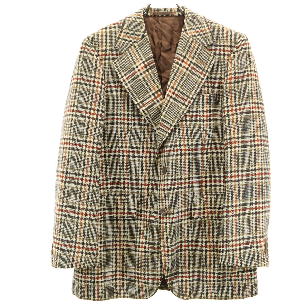 Burberrys バーバリーズ 80s 英国製 ヴィンテージ チェック柄 ツイード テーラードジャケット 38 ベージュ メンズ