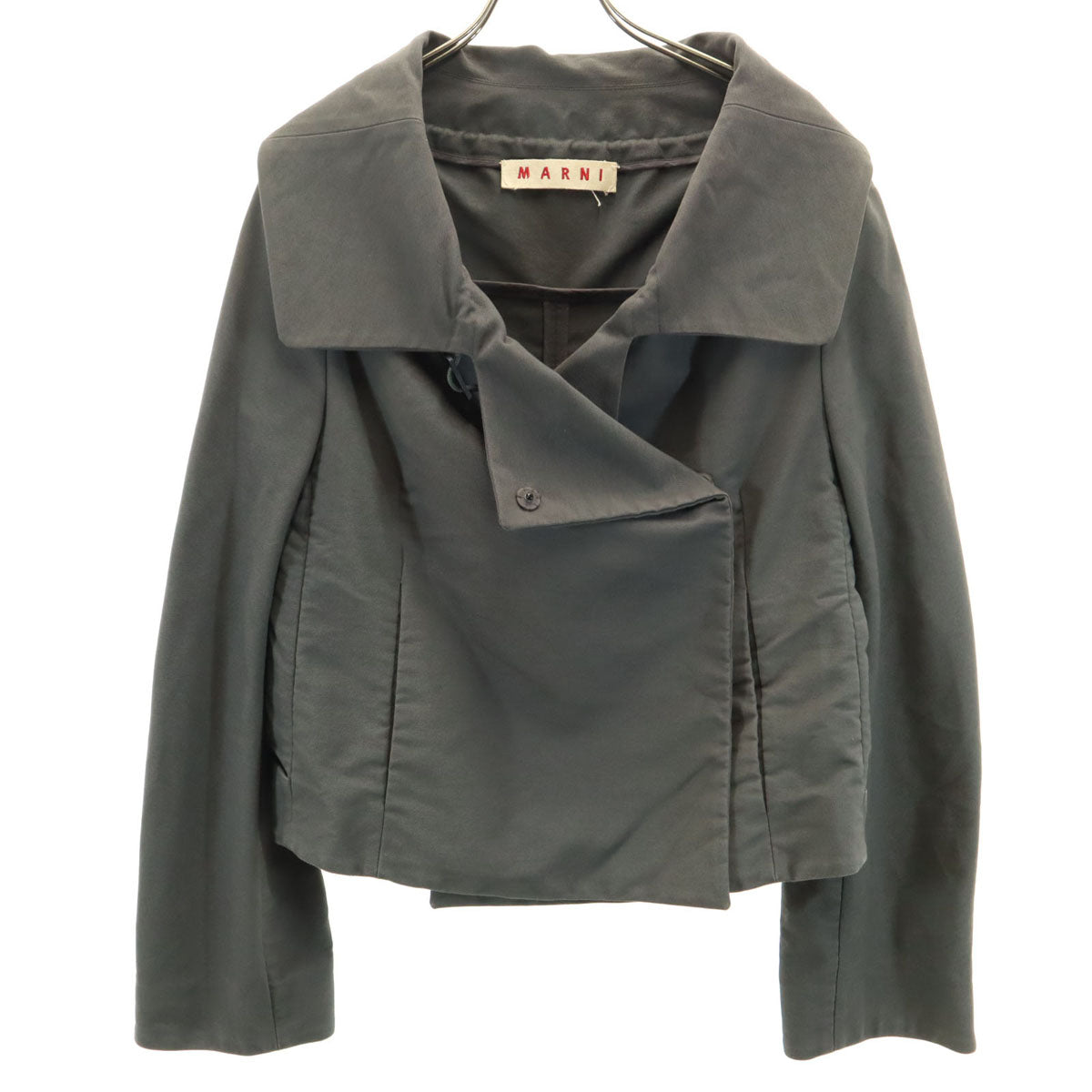 MARNI マルニ イタリア製 ライダースジャケット 36 チャコールグレー レディース