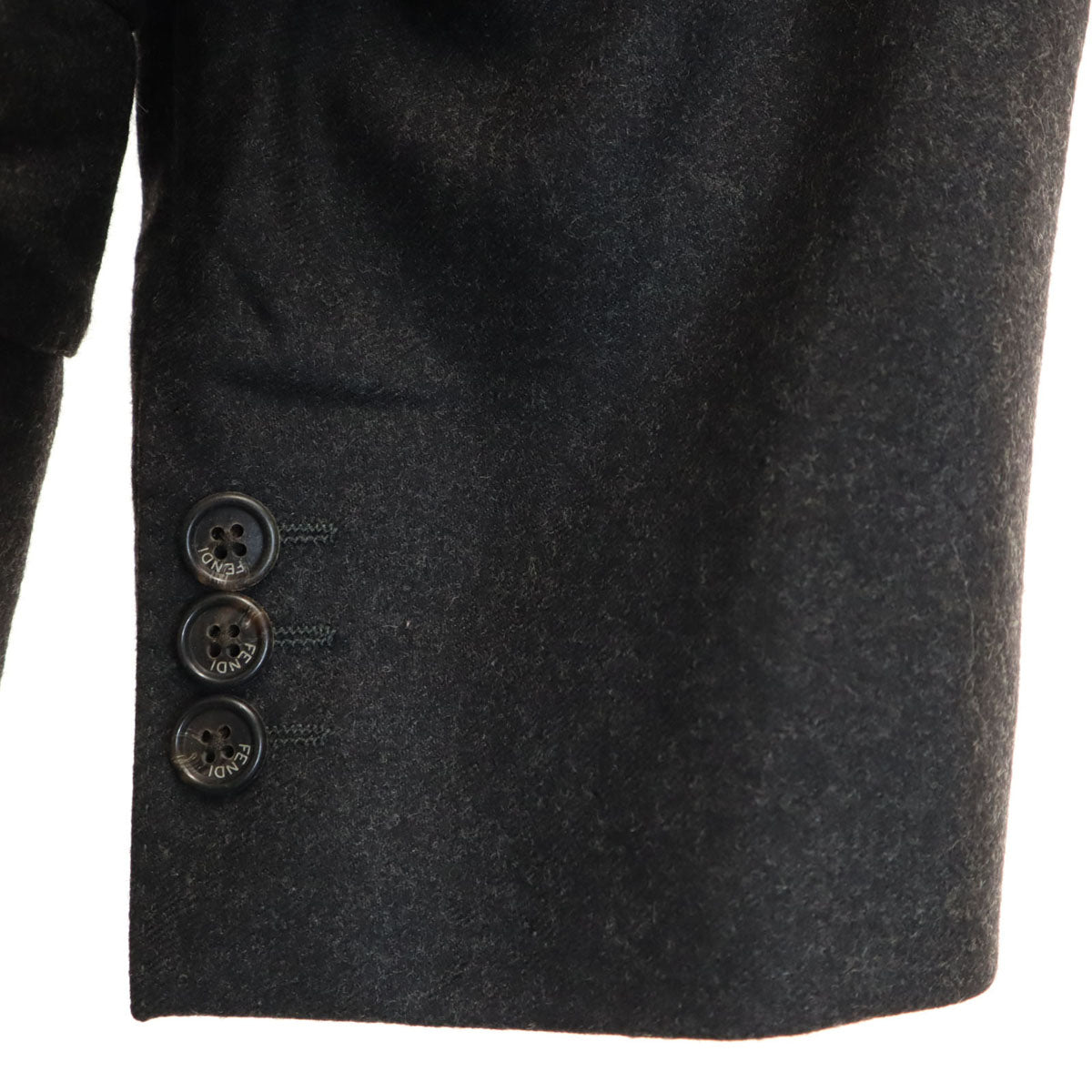 FENDI フェンディ イタリア製 ダブル テーラードジャケット 50 チャコールグレー メンズ