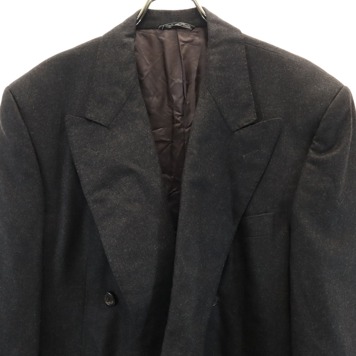 FENDI フェンディ イタリア製 ダブル テーラードジャケット 50 チャコールグレー メンズ