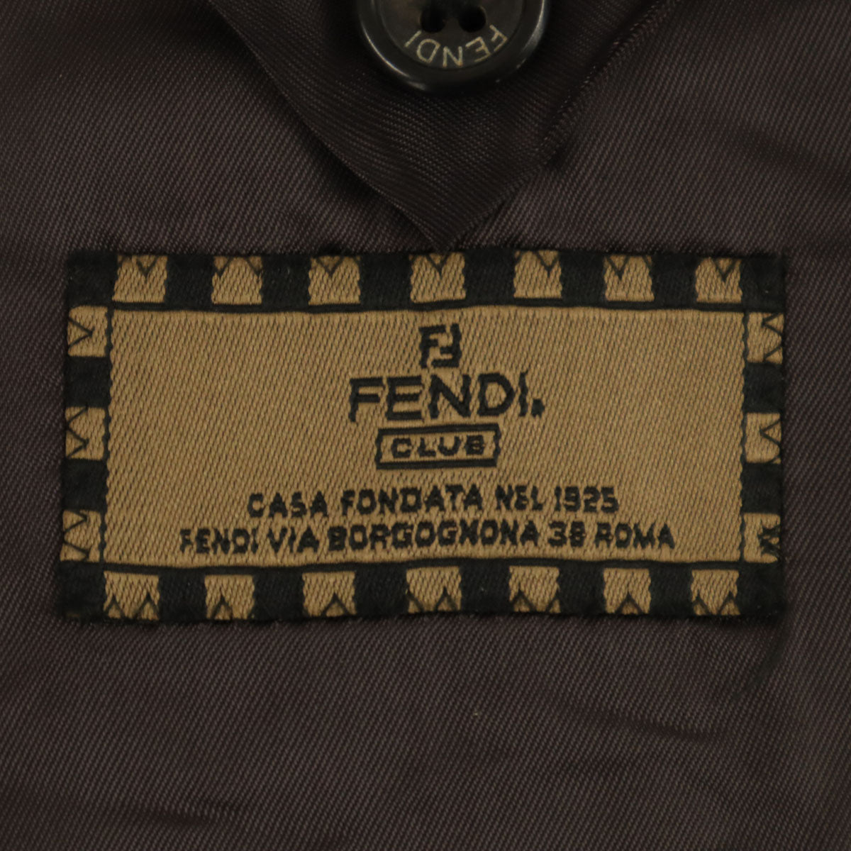 FENDI フェンディ イタリア製 ダブル テーラードジャケット 50 チャコールグレー メンズ