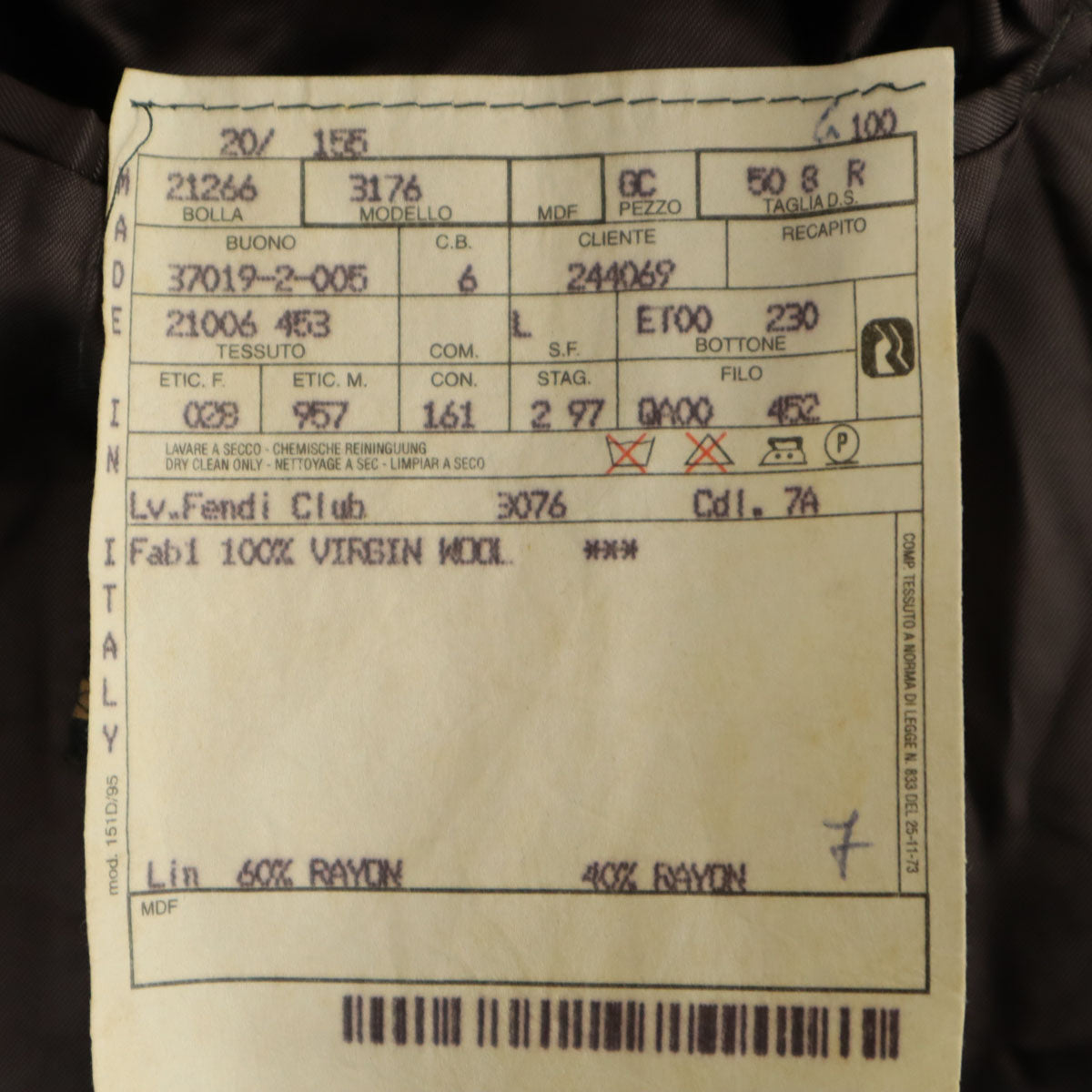 FENDI フェンディ イタリア製 ダブル テーラードジャケット 50 チャコールグレー メンズ