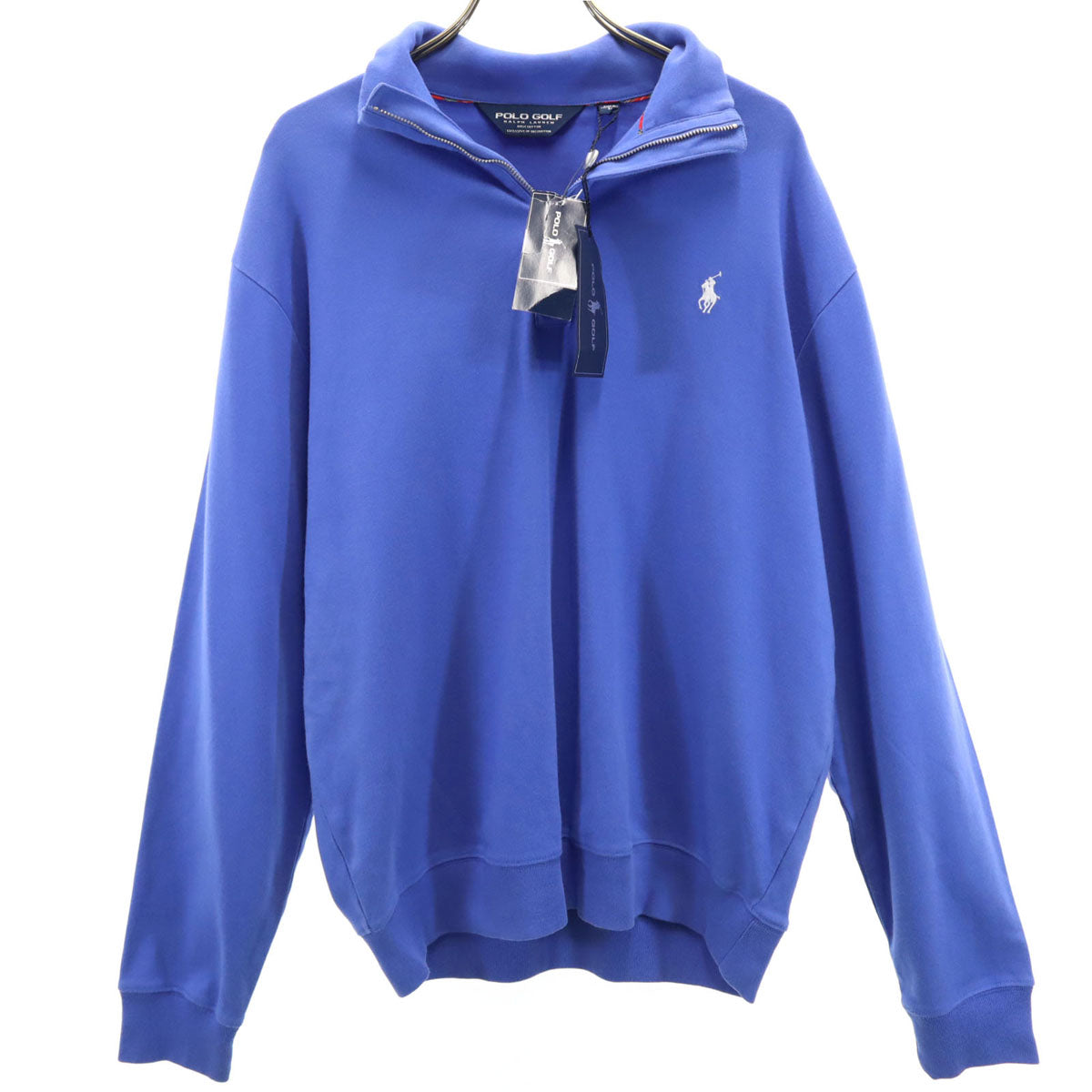 未使用 POLO GOLF RALPH LAUREN ポロゴルフラルフローレン 長袖 ハーフジップ 天竺 カットソー L 青紫 メンズ