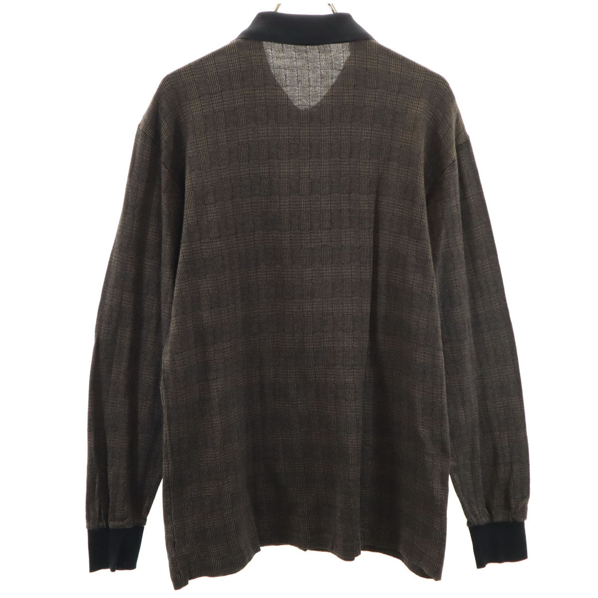 Dunhill ダンヒル イタリア製 長袖 ポロシャツ M ブラウン メンズ