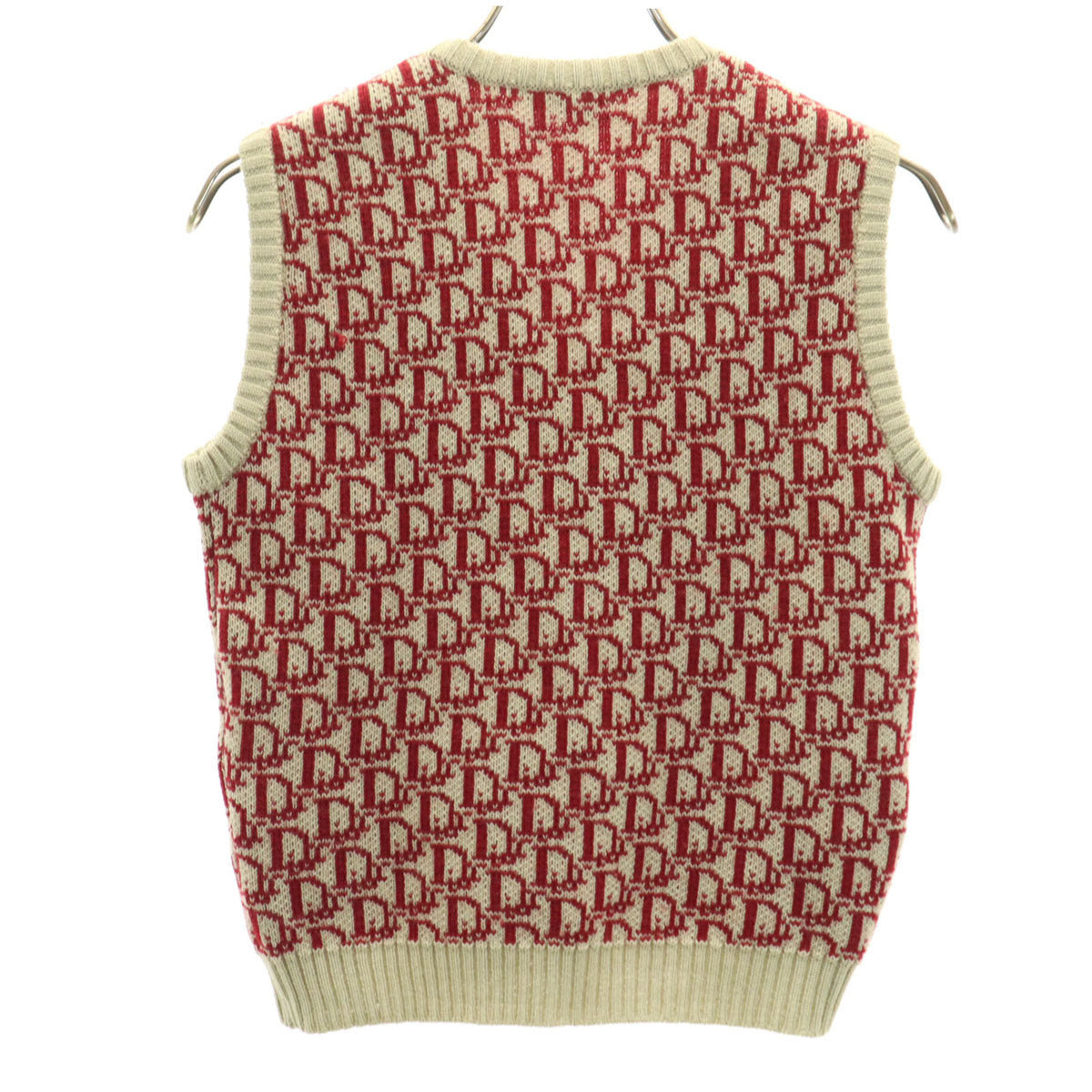 MISS DIOR ミスディオール 90s オールド Vネック ニットベスト M ベージュ系 レディース