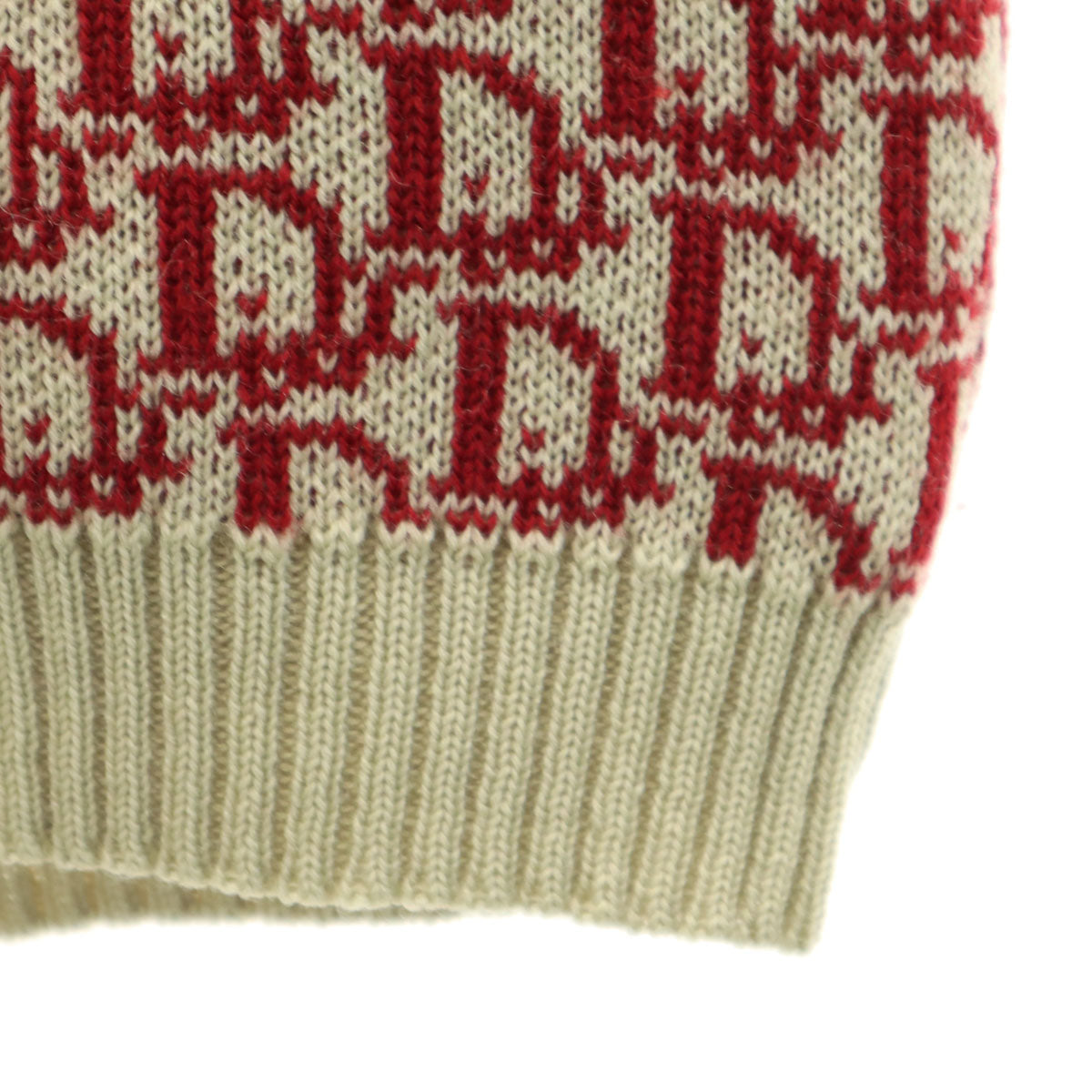 MISS DIOR ミスディオール 90s オールド Vネック ニットベスト M ベージュ系 レディース