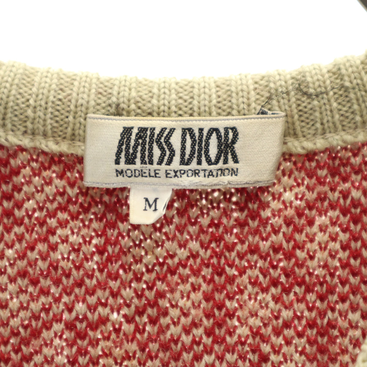 MISS DIOR ミスディオール 90s オールド Vネック ニットベスト M ベージュ系 レディース