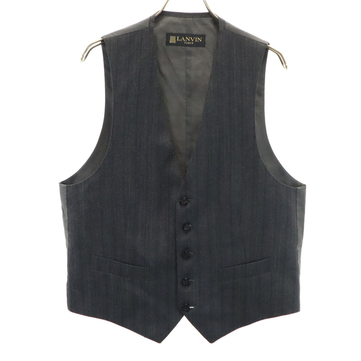 LANVIN ランバン 90s オールド ベスト 46-44 グレー メンズ