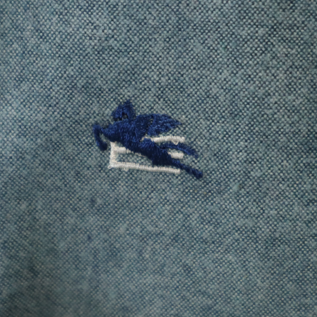 ETRO エトロ イタリア製 長袖 ボタンダウンシャツ 44 ブルー系 レディース