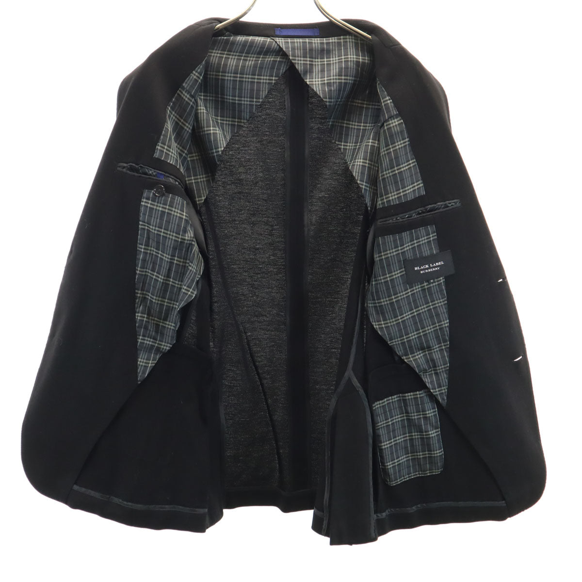 BURBERRY BLACK LABEL バーバリーブラックレーベル テーラードジャケット M ブラック 三陽商会 メンズ