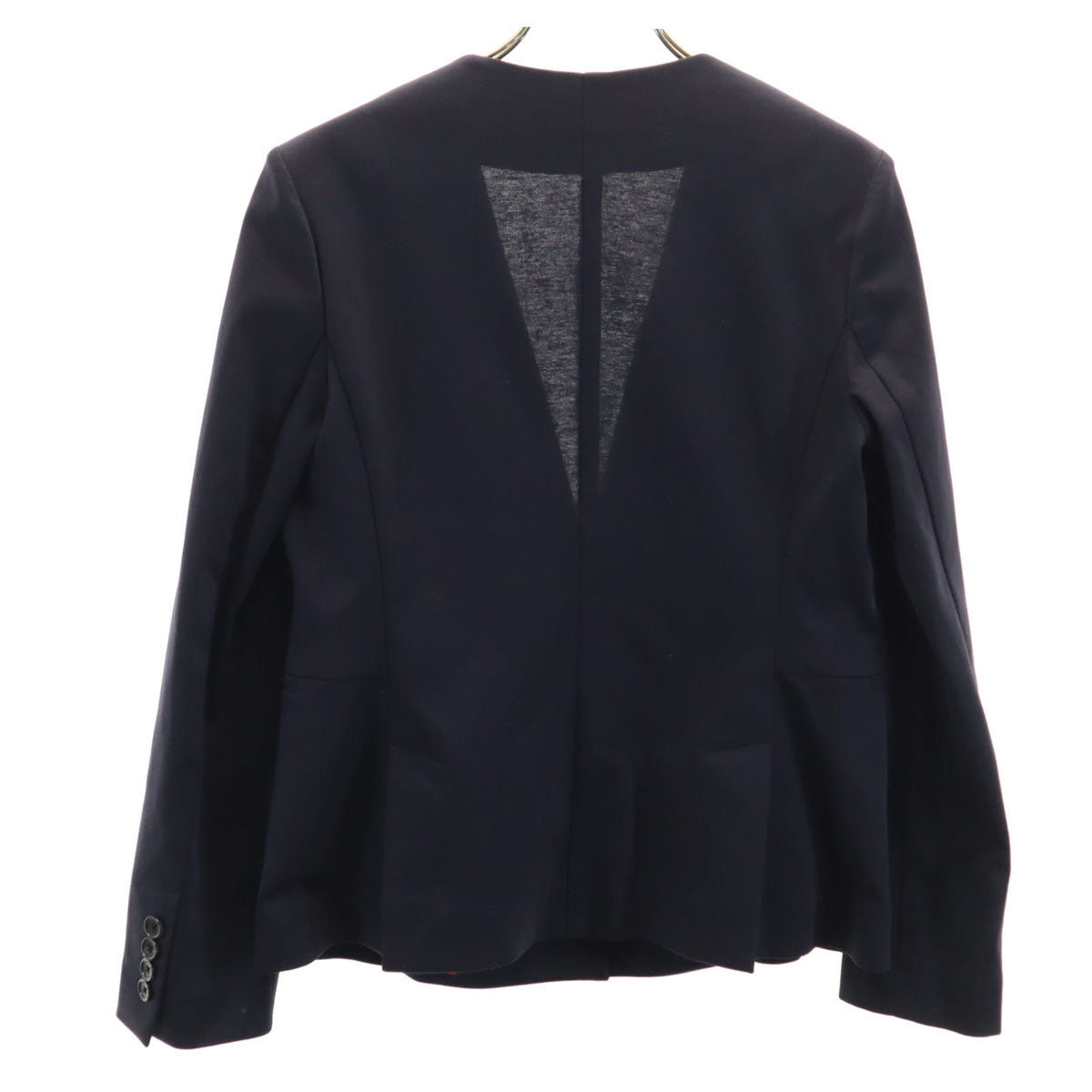 Paul Smith ポールスミス ノーカラージャケット 38 ネイビー レディース