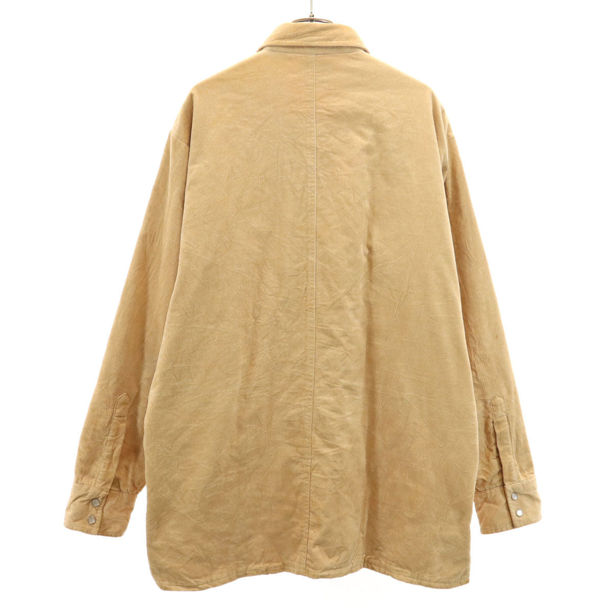 BUSHHOG 90s 80s オールド 長袖 コーデュロイ ウエスタンシャツ L ベージュ 裏キルティング メンズ