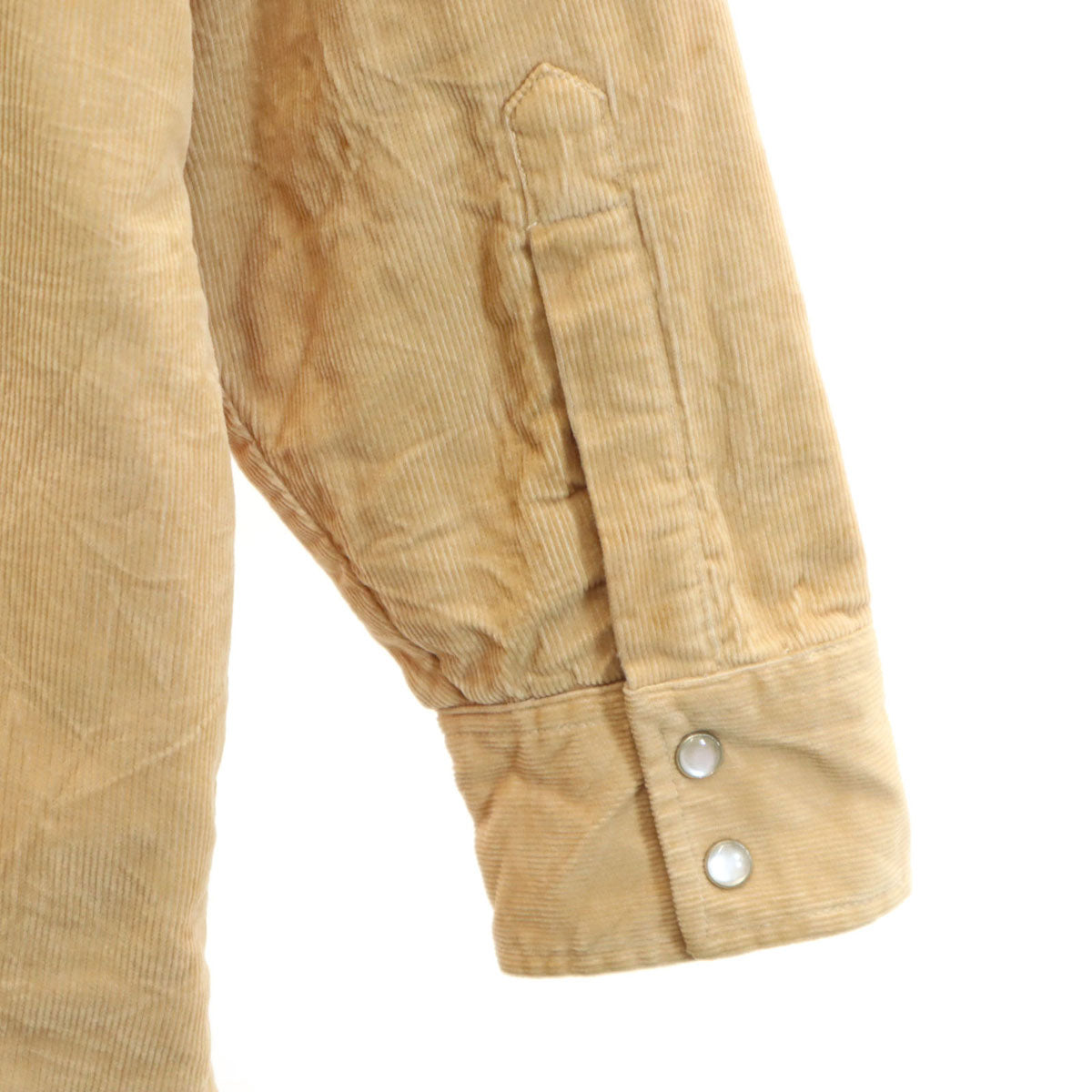 BUSHHOG 90s 80s オールド 長袖 コーデュロイ ウエスタンシャツ L ベージュ 裏キルティング メンズ