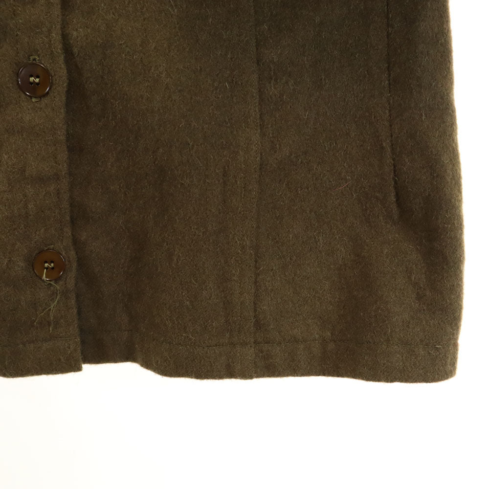 FRENCH ARMY フランス軍 50s ヴィンテージ Vネック ウールジャケット 44L カーキ レディース