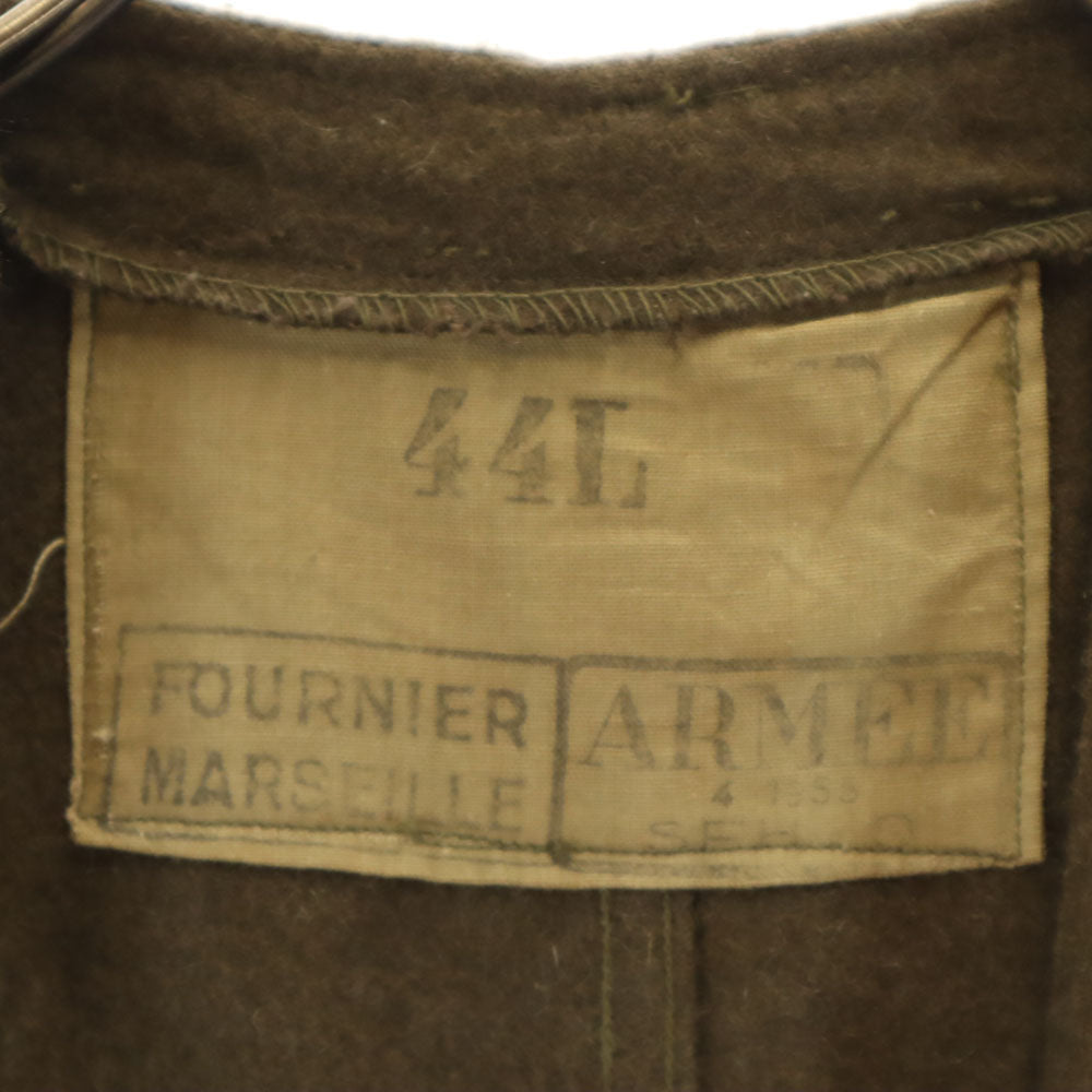 FRENCH ARMY フランス軍 50s ヴィンテージ Vネック ウールジャケット 44L カーキ レディース