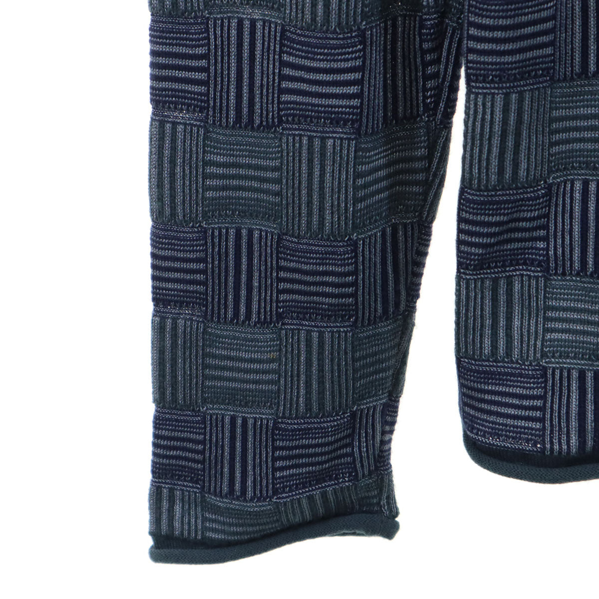 Emporio Armani エンポリオアルマーニ イタリア製 ウールブレンド 総柄 長袖 セーター 50 ネイビー系 ニット メンズ