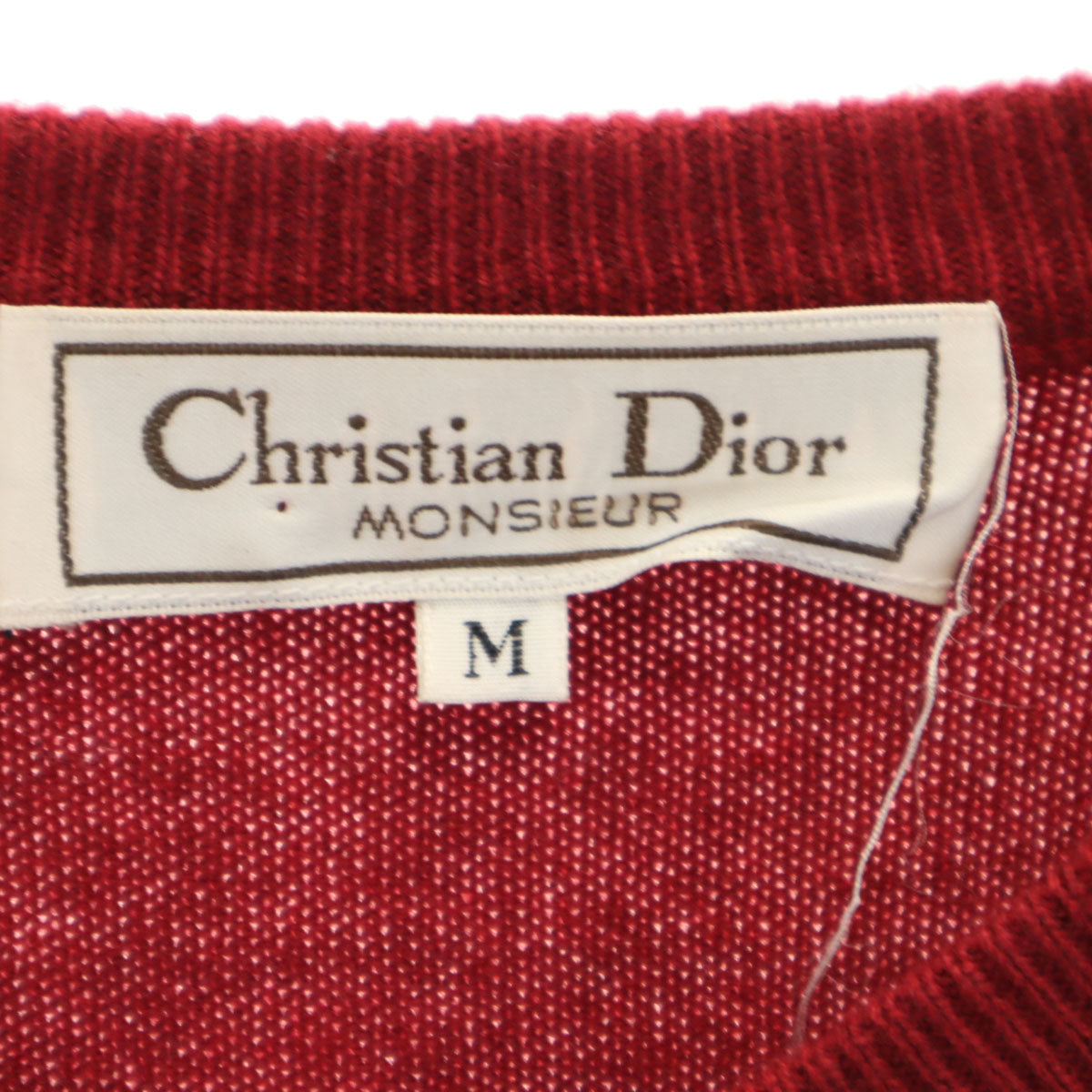 Christian Dior クリスチャンディオール 90s カシミア100% オールド 長袖 セーター M 赤 ニット メンズ
