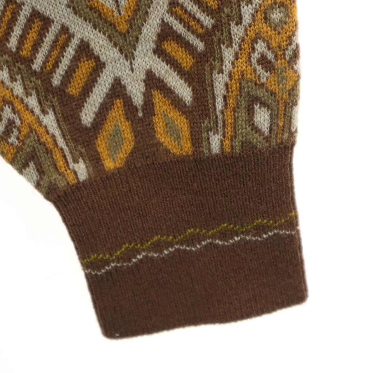 KENZO GOLF ケンゾーゴルフ 90s ウール オールド 総柄 長袖 Vネック セーター 3 ブラウン系 ニット メンズ