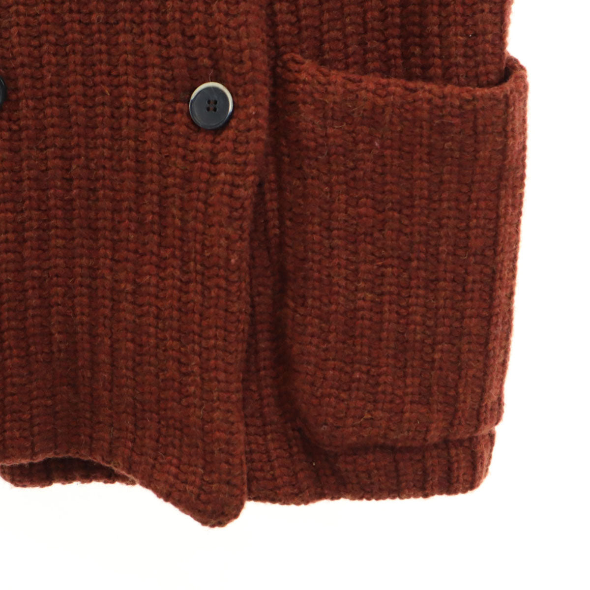 BARENA バレナ イタリア製 ウールブレンド ショールカラー ニットジャケット XS レッドオレンジ系 ダブルボタン レディース