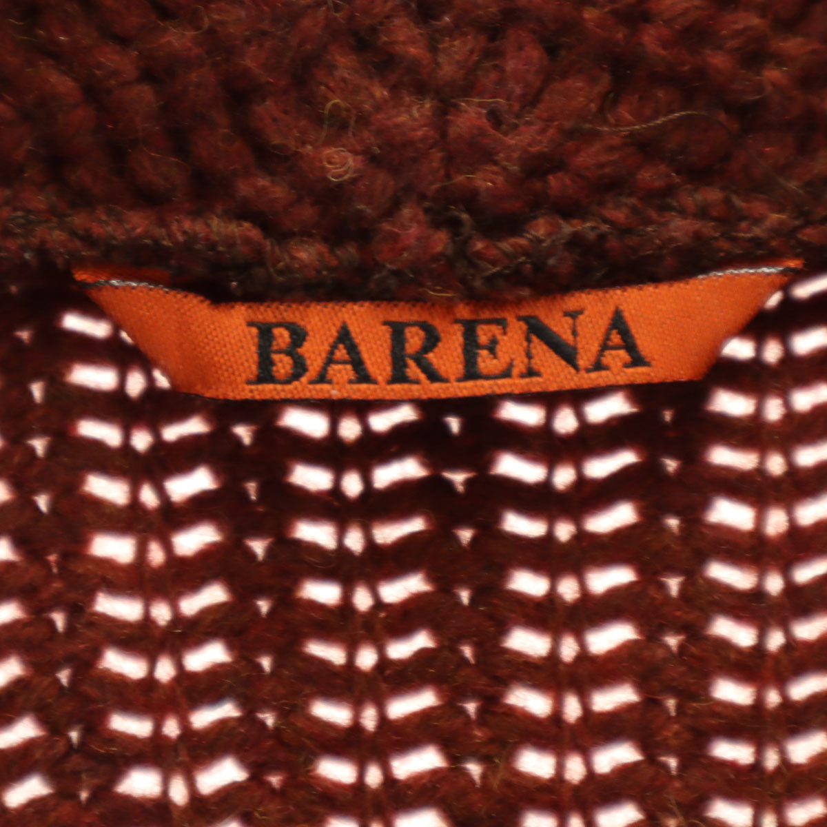 BARENA バレナ イタリア製 ウールブレンド ショールカラー ニットジャケット XS レッドオレンジ系 ダブルボタン レディース