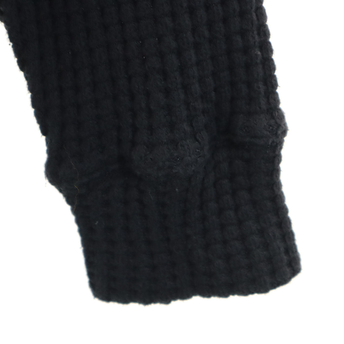 Seagreen シーグリーン 日本製 ウール 長袖 ワッフル ジップパーカー 4 黒 メンズ