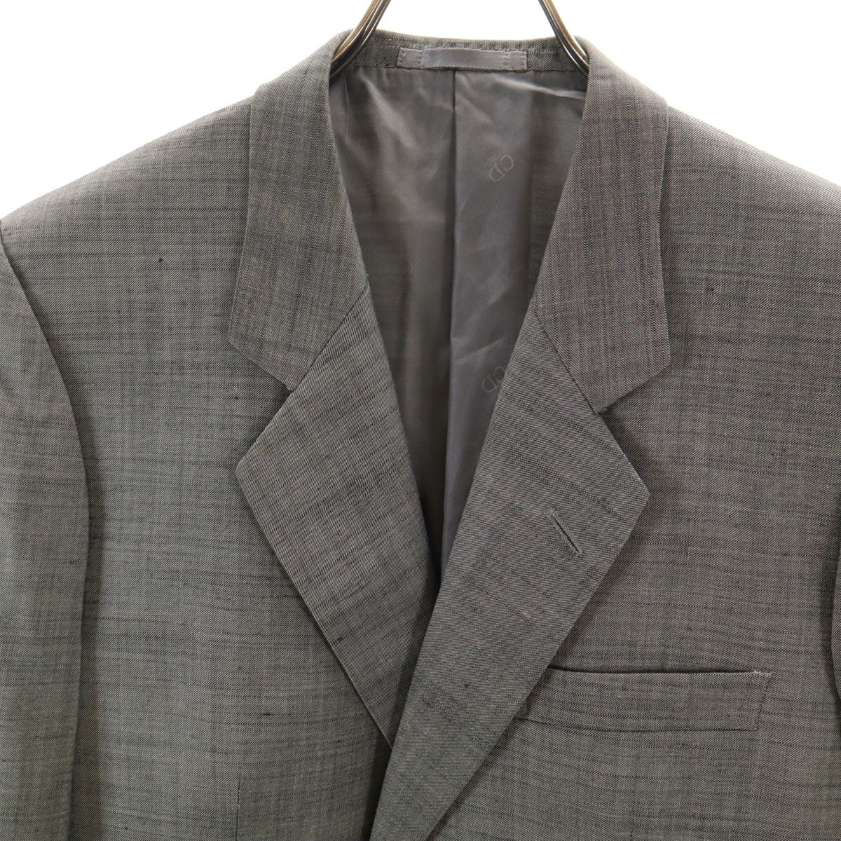 Christian Dior クリスチャンディオール 90s シルクブレンド オールド テーラードジャケット AB-4 グレー メンズ