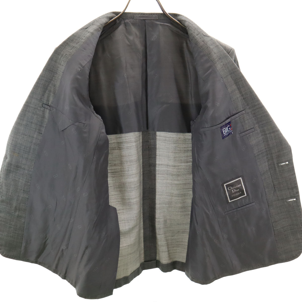 Christian Dior クリスチャンディオール 90s シルクブレンド オールド テーラードジャケット AB-4 グレー メンズ