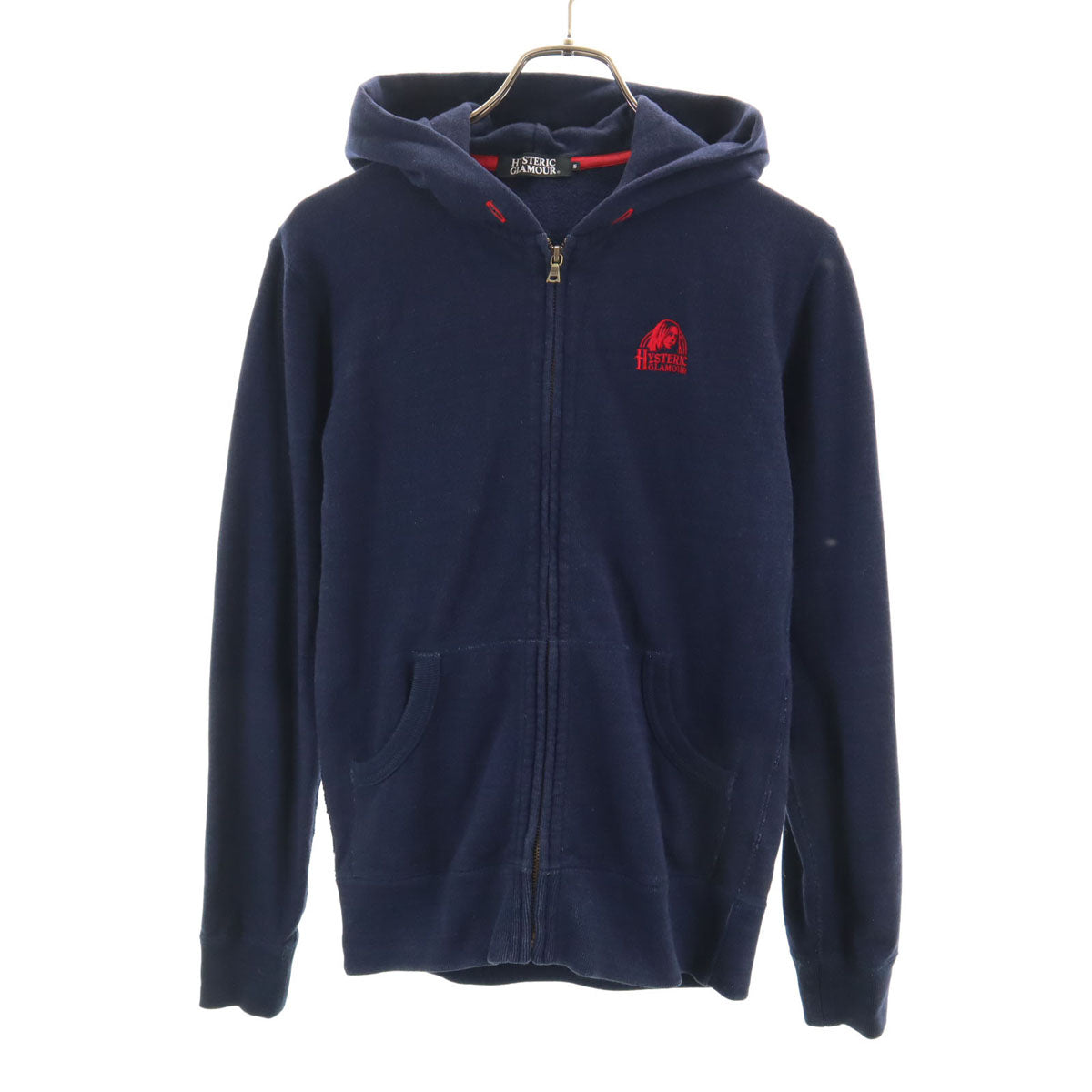 HYSTERIC GLAMOUR ヒステリックグラマー 長袖 ジップパーカー S ネイビー メンズ