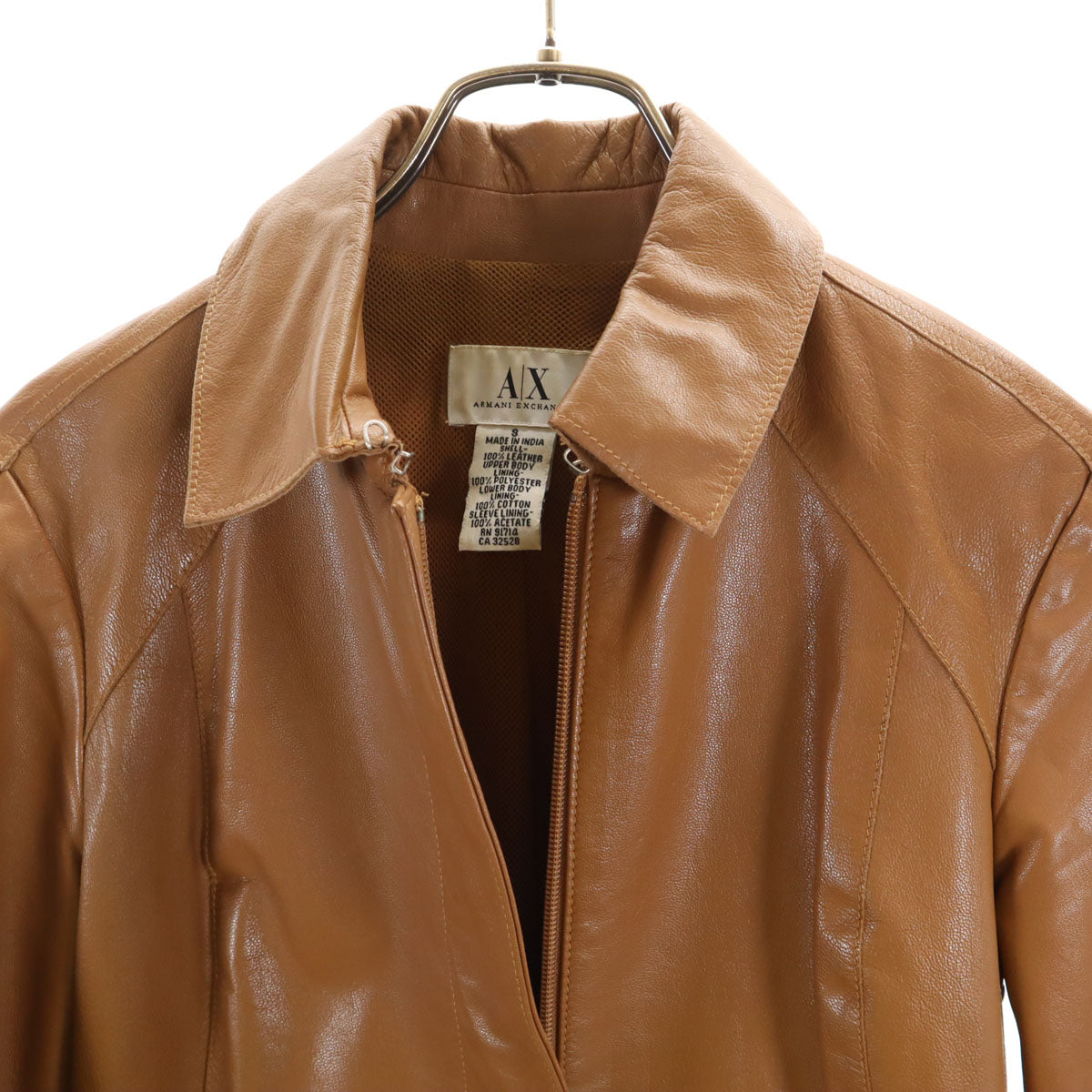 ARMANI EXCHANGE アルマーニエクスチェンジ 90s オールド レザーコート S キャメル レディース