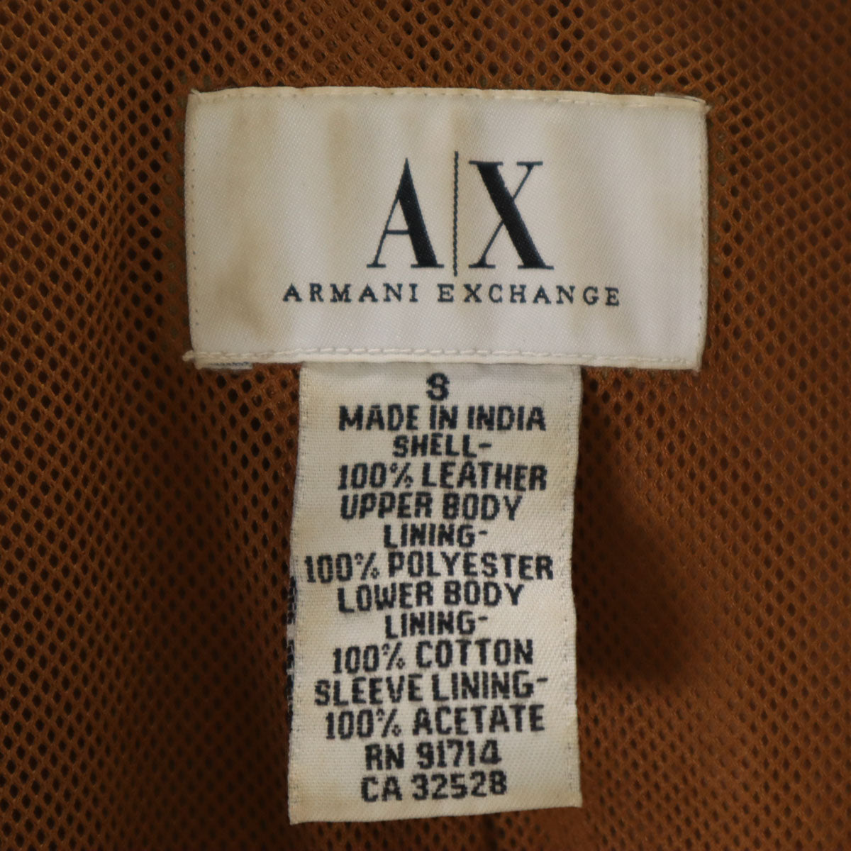 ARMANI EXCHANGE アルマーニエクスチェンジ 90s オールド レザーコート S キャメル レディース