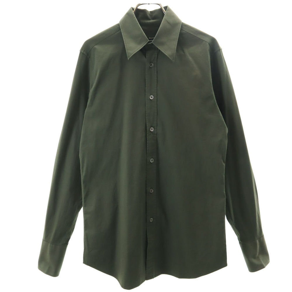 MIUMIU ミュウミュウ イタリア製 長袖 ボタンダウンシャツ 38/15 カーキ メンズ