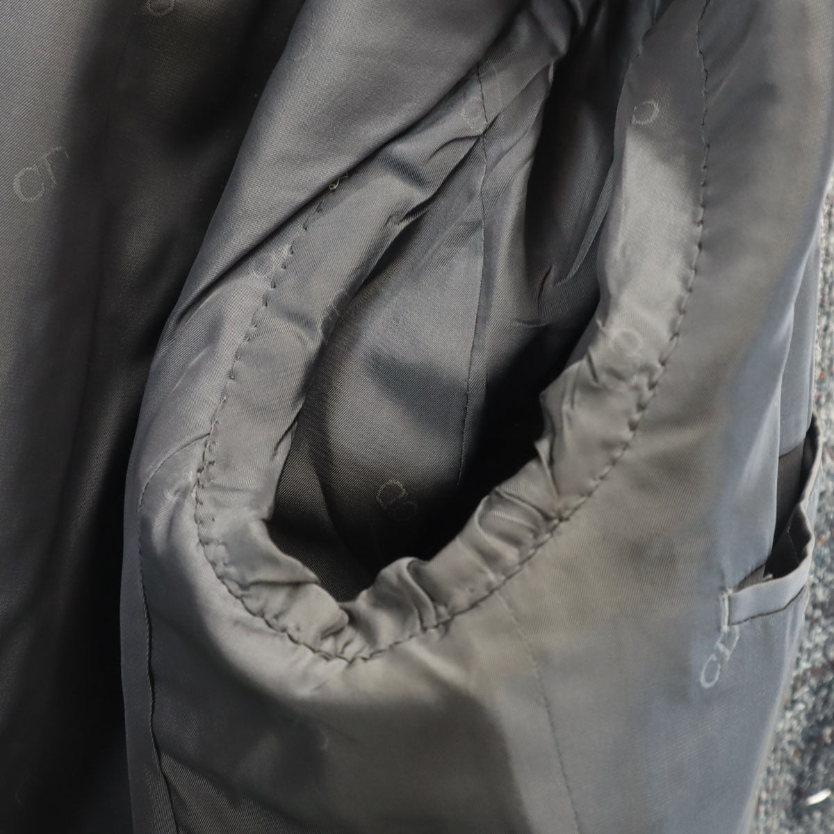 Christian Dior MONSIEUR クリスチャンディオール ムッシュ 90s オールド チェック柄 テーラードジャケット 95-86-170 グレー メンズ