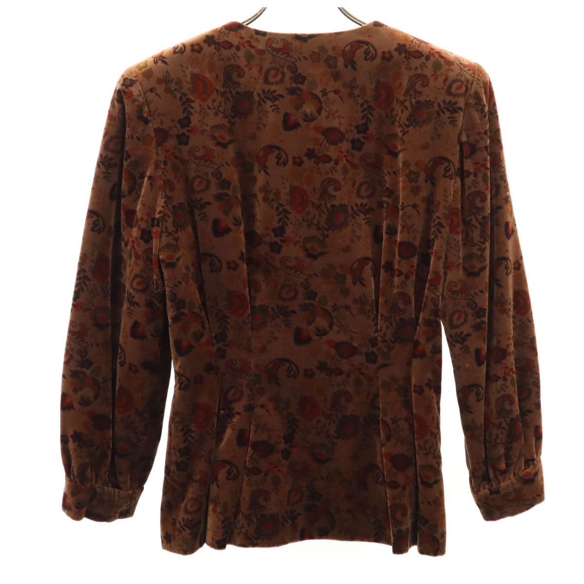 Chloe クロエ 総柄 ノーカラージャケット 40 ブラウン レディース