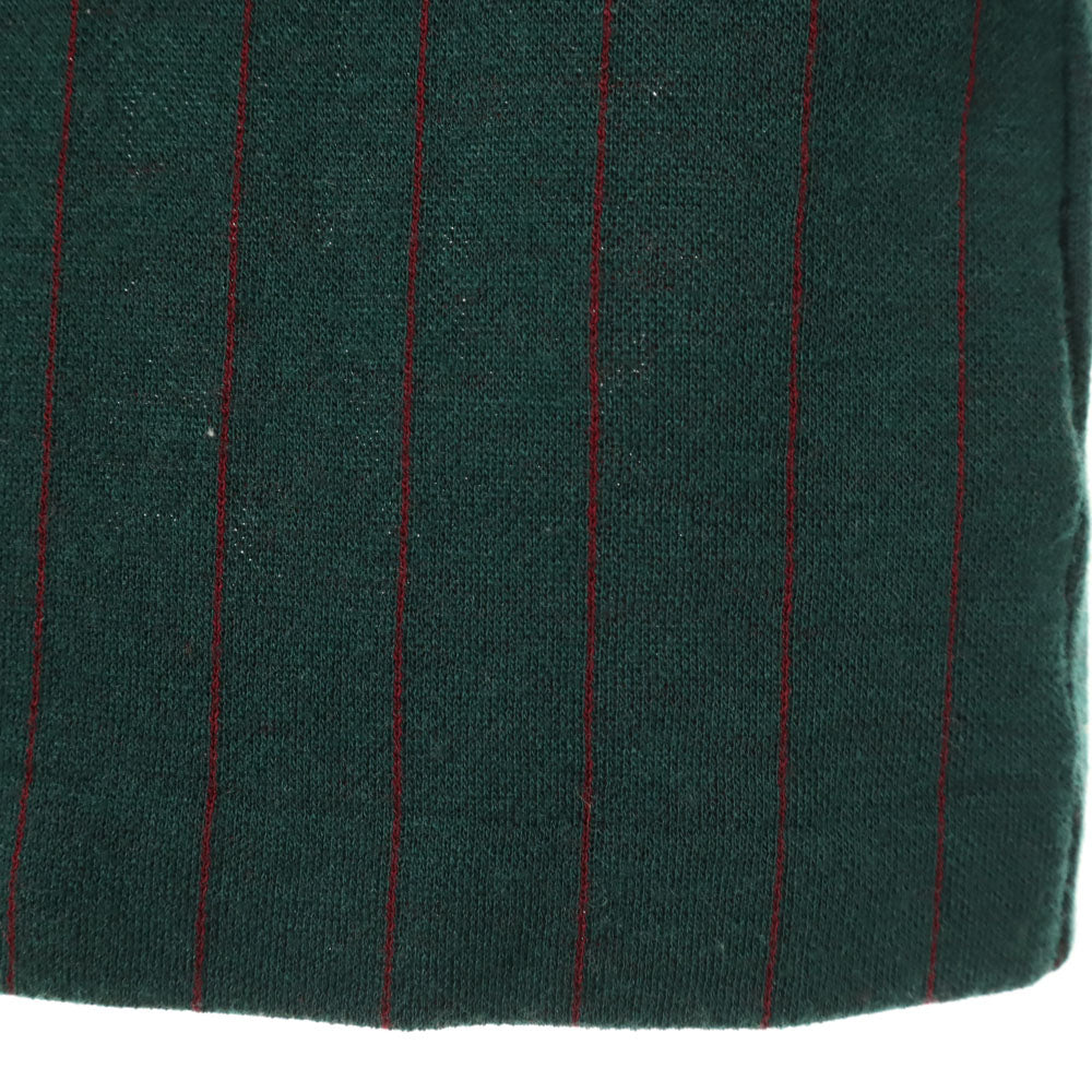 Dunhill ダンヒル 90s オールドイタリア製 ウールブレンド ストライプ柄 長袖 ポロシャツ S グリーン メンズ