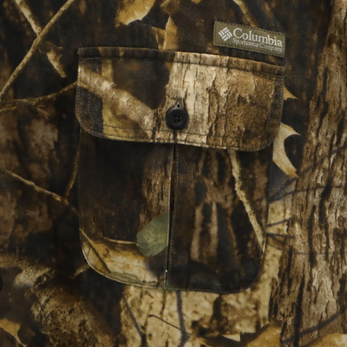 Columbia コロンビア リアルツリー柄 長袖 ボタンダウンシャツ XXL ブラウン アウトドア ビッグサイズ メンズ