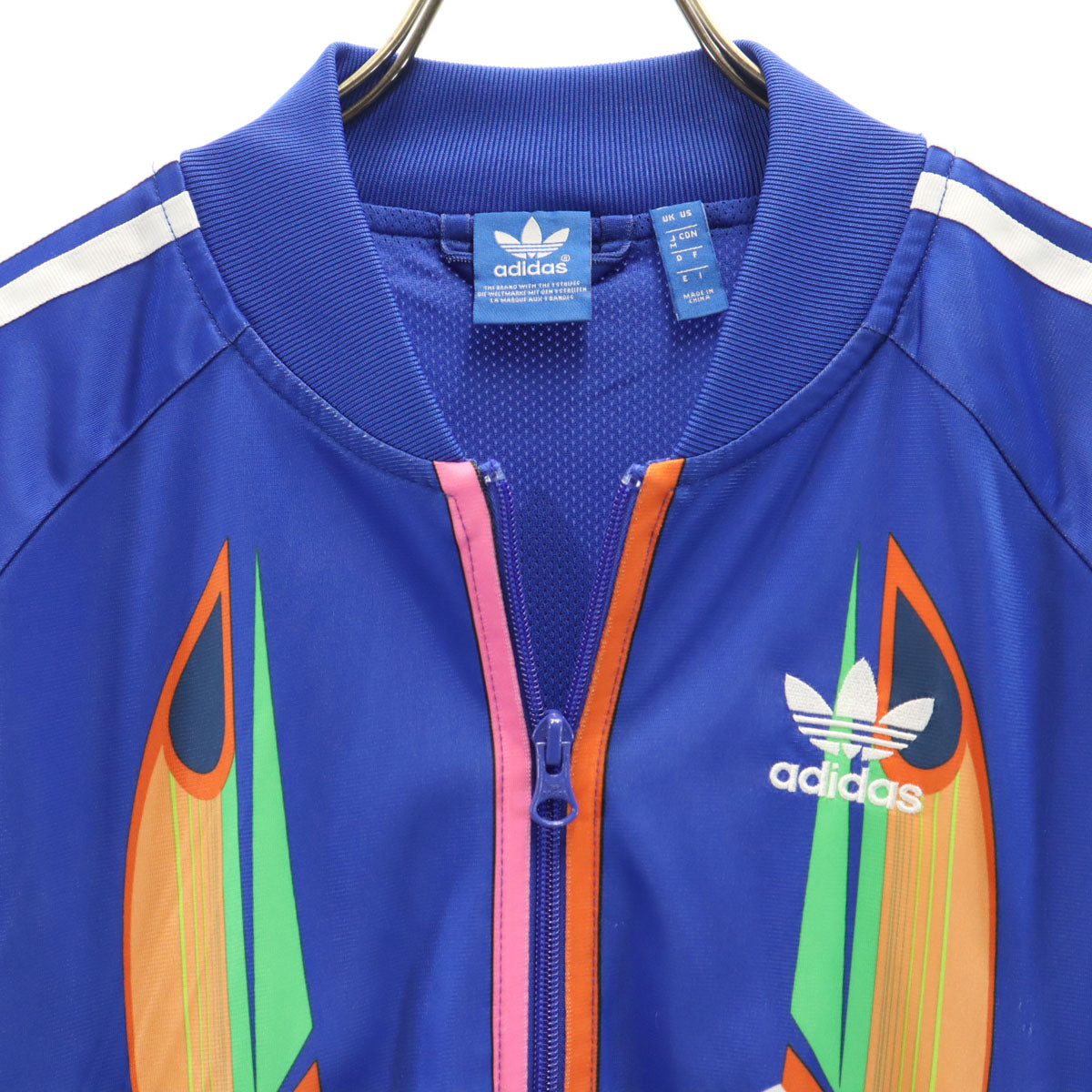 adidas Originals アディダスオリジナルス The Farm Company ファームカンパニー コラボ 南国の鳥 トラックジャケット M ブルー スーパーガール ジャージ レディース