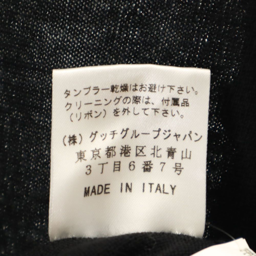 GUCCI グッチ イタリア製 ウールブレンド 長袖 袖リボン カットソー S ブラック レディース